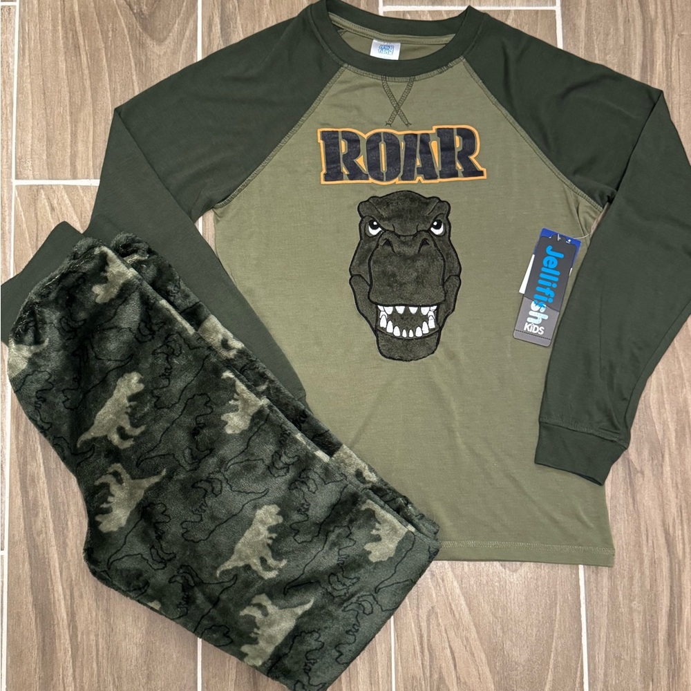 Green Dinosaur Pajama Set